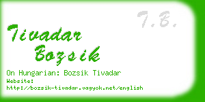 tivadar bozsik business card